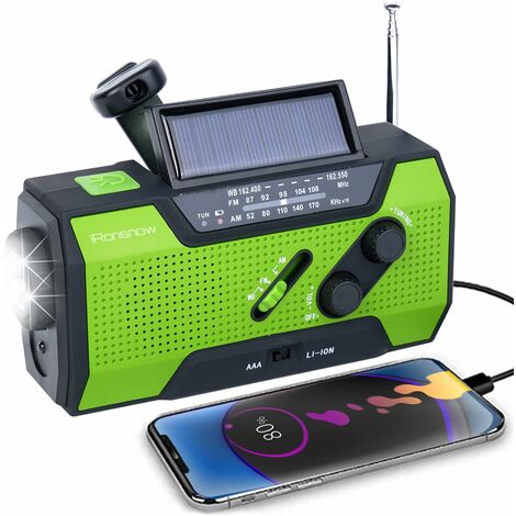 Emergency solar dynamo portable fm Radio with Power Bank