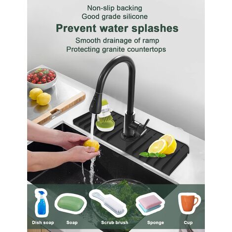 Sink Faucet Mat - Super Soft, Wear-resistant Silicone, Sink Splash-proof  Protective Mat, Faucet Drain Pad, Kitchen Supplies