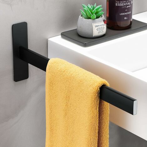 Co-t Gold Towel Bar - Self Adhesive Towel Holder + 2 Packs Towel Hooks Bathroom  Accessories, 16-Inch Towel Rack For Bathroom Stainless Steel Brushed Brass