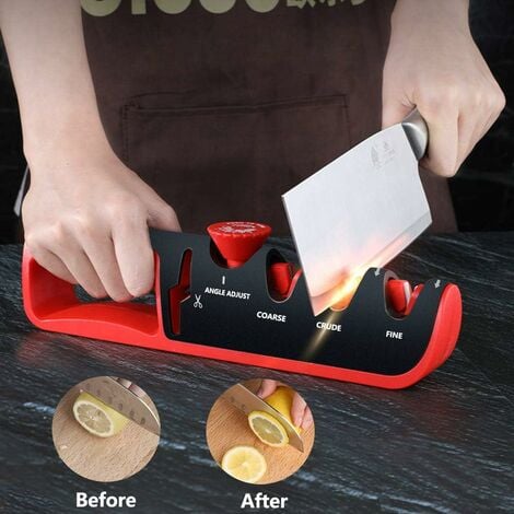 1pc 3-in-1 Kitchen Knife & Scissors Sharpener, Adjustable Angle