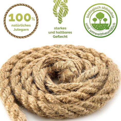  Rope 1 Inch 50 Feet Jute Rope, Heavy Duty Jute Rope