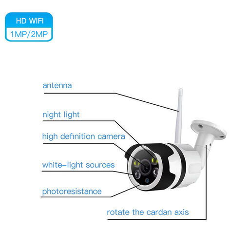 Outdoor Security Camera, Netvue 1080P Wifi Bullet Surveillance Camera  Two-Way Audio, IP66 Waterproof, FHD Night Vision, Motion Detection, Home