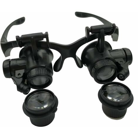 Magnifying Glasses with 2 LED Lights, Front Magnifying Headset Hands-Free  Magnifier for Sewing, Reading Repairs, Jewelry, Watches and Crafts, 5  Detachable Lenses (1.0X-3.5X) 