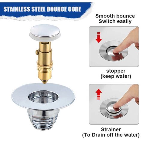 Universal Bathroom Sink Stopper Pop Up Drain Filter Strainer Stopper Hair  Catcher