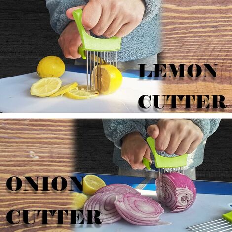 1pc Onion Slicer With Holder & Lemon Slicer, Vegetable Meat