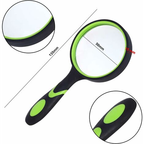 Wapodeai Magnifying Glass with Light 3X 45X High Magnification LED Handheld  Lighted Magnifier Suitable for Reading Jewellery Crafts Lnspection Science  (Black)