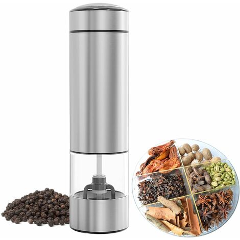 Electric salt and pepper mill with battery stainless steel pepper mill ...