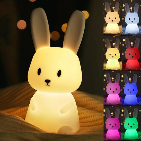 Led Night Light, Children's Luminous Toy Room Decoration Silicone Rabbit  Colorful Night Light, Suitable For Children's Gifts, Home Decor, Bedside  Lamp