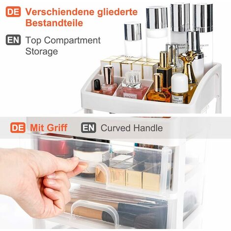 Polder 3-Drawer Acrylic Makeup Storage Caddy (Clear)