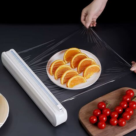 1pcs Cling Film Cutter, Refillable Plastic Wrap Dispenser With Slide Cutter  Film Dispenser Non-toxic Creative Kitchen Tools Accessories