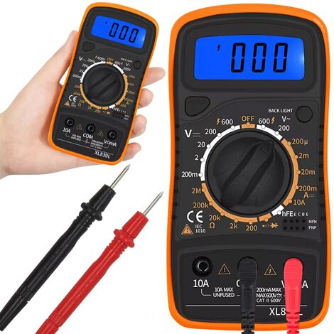 Digital LCD Clamp Multimeter AC/DC Voltmeter Ammeter Ohms