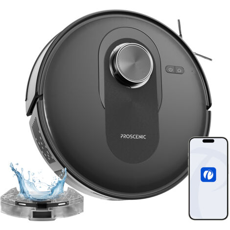 Proscenic Q8 Robot Aspirapolvere Lavapavimenti con Mappatura, 4200Pa 200min, Navigazione LiDAR, Ultra Sottile, Anti-Groviglio di Capelli, APP/Alexa/Wifi, Ideale per Pulizia Domestica/Peli Animali