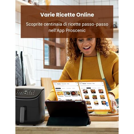 COSORI Friggitrice ad Aria Smart Senza Olio, Air Fryer da 5,5 Litri, 11  Programmi & WiFi Controllo, Modalità di Preriscaldamento & Mantenimento in