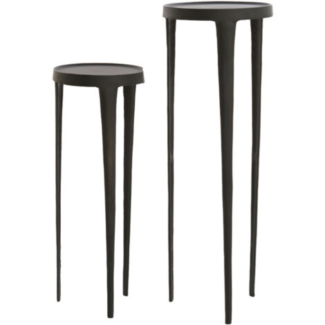 Light & Living set di 2 colonne Tobias nere rotonde - Ø30x80 + (1/5)