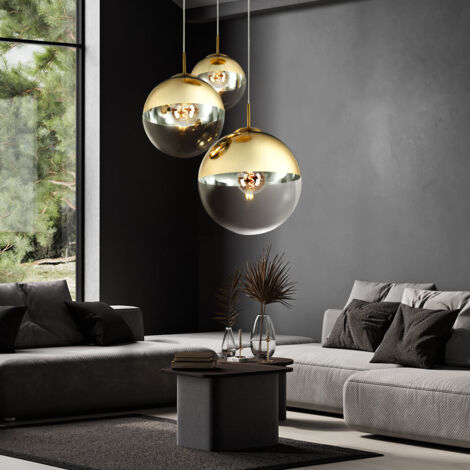 Globo - lampada a sospensione - Varus - oro - vetro - Ø 51cm -