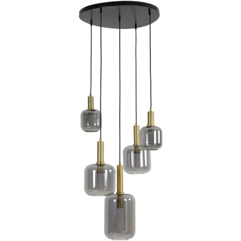 Light & Living - lampada a sospensione - Lekar - bronzo - vetro - (1/5)