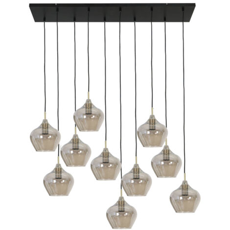 Light & Living - lampada a sospensione - Rakel - bronzo - vetro - (1/5)
