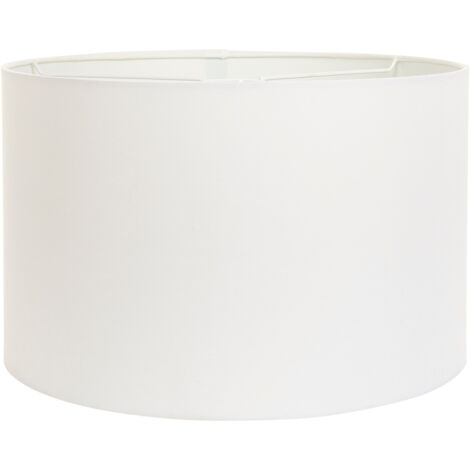 Paralume In Lino Testurizzato Bianco, 33x33x25,4 Cm, Per Lampade Ad Arpa
