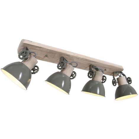 Mexlite - faretto - Gearwood - verde - metallo legno di gomma -