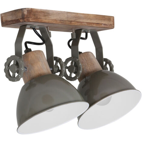 Mexlite - faretto - Gearwood - verde - metallo legno di gomma -