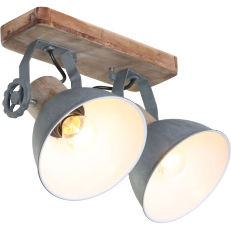 Mexlite - faretto - Gearwood - grigio - metallo legno di gomma -