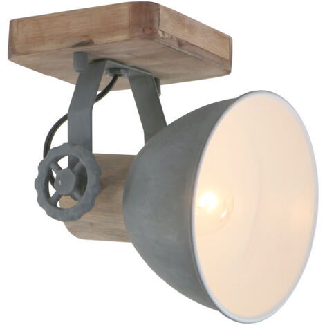 Lampada da parete vintage rovere grigio soggiorno spot luminoso orientabile 7968GR