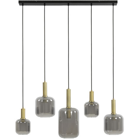 Light & Living - lampada a sospensione - Lekar - bronzo - vetro (1/5)