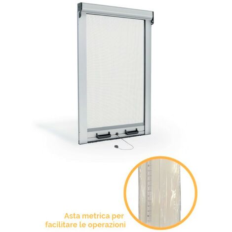 Mosquiteras enrollables para ventanas 120x160 cm con caja blanca de 32 mm