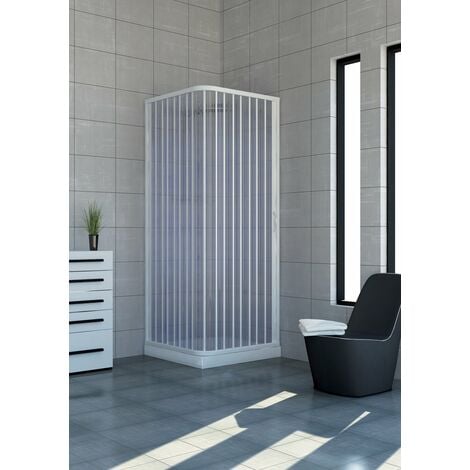 Puerta de la ducha mampara ducha en PVC una hoja plegable nicho 70cm 80cm  ancho