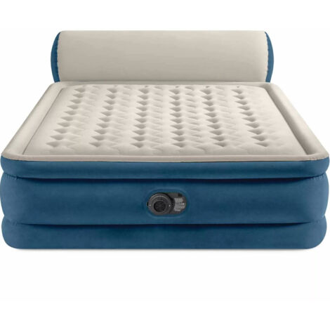 Intex 64460 Luftbett mit Kopfteil integrierte Luftpumpe Gästebett 229x152x79cm
