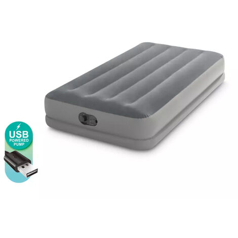 Intex 64112 Twin Dura-Beam Prestige Mid-Rise Luftbett mit USB-Pumpe 99x191x30cm