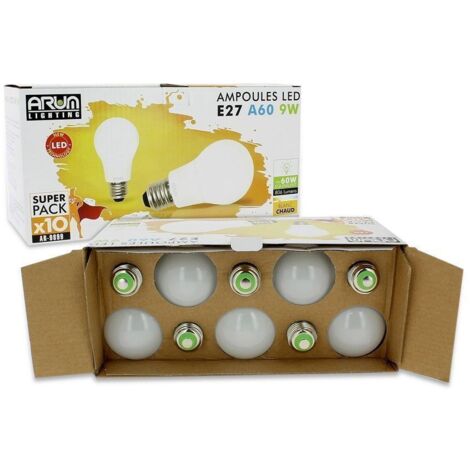 Set mit 10 LED-Lampen E27 8W eq 60W 806lm  Farbtemperatur: Warmweiß 2700K