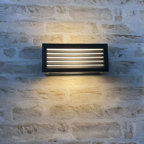 Wandleuchte NEWPORT Rahmen außen E27 Schwarz IP54
