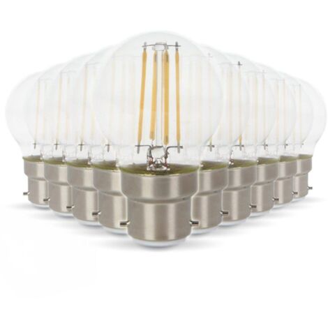 Set von 10 LED Birnen B22 G45 4W eq 40W 400lm Farbtemperatur: Warmweiß 2700K