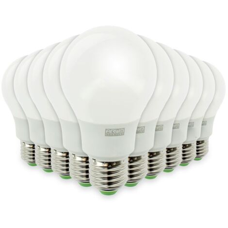 Lot von 10 LED-Lampen E27 9W eq 60W 806m kaltweiß