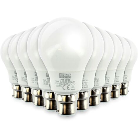 Set mit 10 LED-Lampen B22 8W eq 60W 806lm Farbtemperatur: Warmweiß 2700K