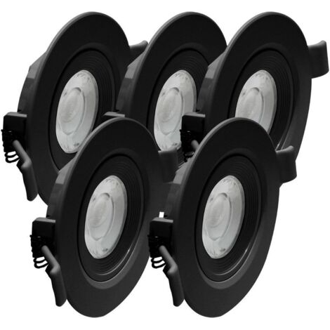 5 LED-Einbaustrahler ASTURIA verstellbar schwarz 7W Äq. 75W Farbtemperatur: 4000K neutralweiß