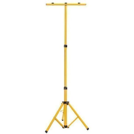 Baustellenstativ Für Projektor, Gelb – Höhenverstellbar Bis 157 Cm, Für Bis Zu 3 Projektoren, Mit Querstange & Drehrädern