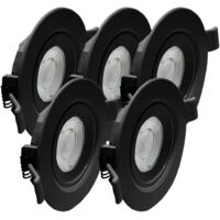 5 LED-Einbaustrahler ASTURIA verstellbar schwarz 7W Äq. 75W Farbtemperatur: 4000K neutralweiß