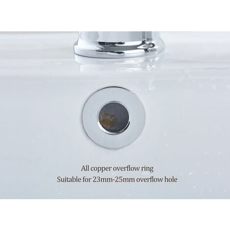 Chromed Brass Made Basin Sink Overflow Cover Insert Hole Trim
