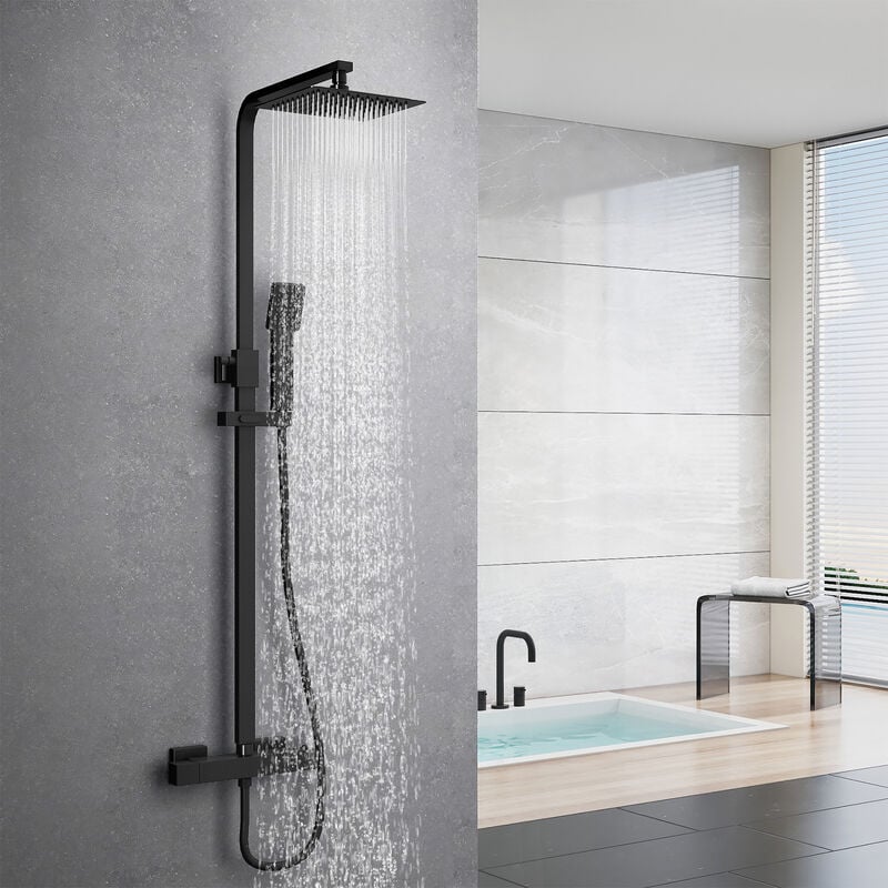Sistema de ducha termostático, alcachofa de ducha con efecto lluvia, b