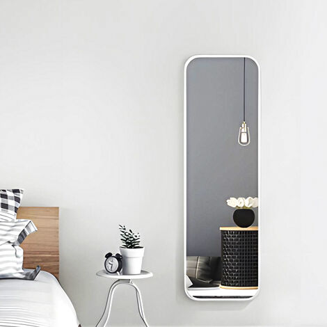 Heilmetz Espejo de Pared 120x37cm Espejo Cuerpo Entero Espejo Pared Metal Marco Plateado para Salón, Dormitorio o vestidor