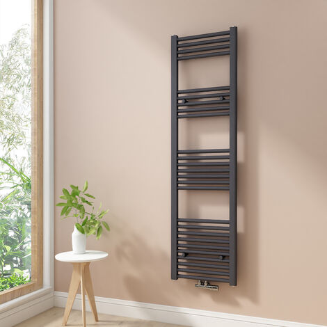 Heilmetz Toallero Secatoallas Radiador No es eléctrico Baño Radiador Para sistemas de calentamiento de agua Antracita 140x40cm 476W