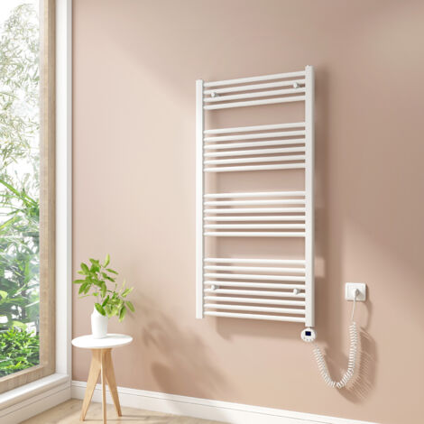 Heilmetz Radiadores Toalleros Eléctricos 600W Radiador Secatoallas Modos Temporizador y Termostato Blanco 120x60cm