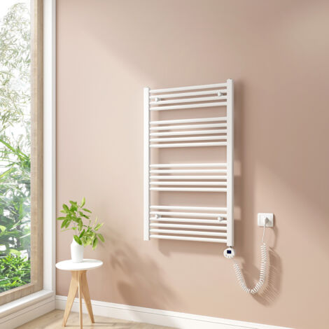 Heilmetz Radiadores Toalleros Eléctricos 500W Radiador Secatoallas Modos Temporizador y Termostato Blanco 100x60cm