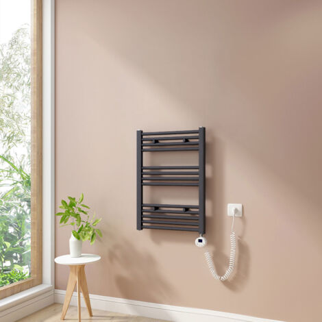 Heilmetz Radiadores Toalleros Eléctricos 284W Radiador Secatoallas Modos Temporizador y Termostato Antracita 70x50cm