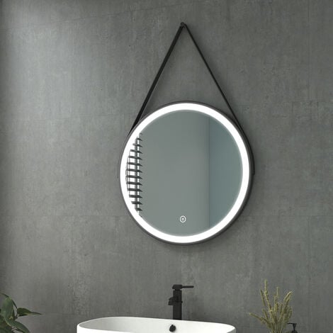Espejos retroiluminado con luz- Espejo de Baño con Iluminación LED - Luz  Espejo de Pared para Baño Dormitorio Maquillaje80x80CM