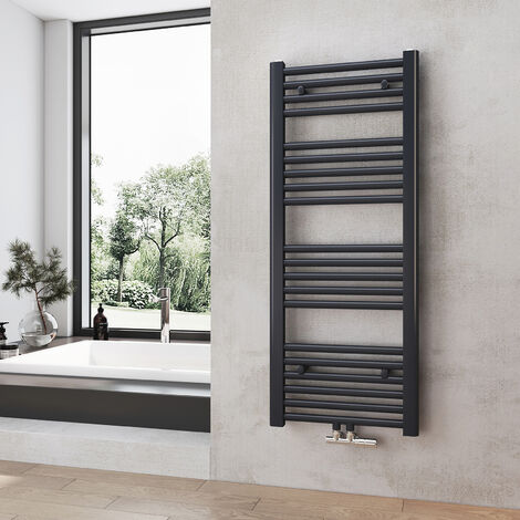 Heilmetz Radiador de baño secador de toallas calefacción 1000 x 400 mm antracita radiador de toallas conexión media calentador de toallas