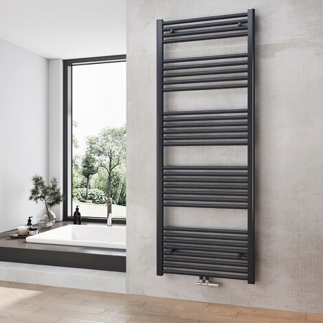Heilmetz Radiador de baño secador de toallas calefacción 1600 x 600 mm antracita radiador de toallas conexión media calentador de toallas