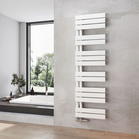 Heilmetz Radiador de Baño Blanco Secatoallas Calentador 400 x 1385 mm Radiador de Baño Calentador de Toallas
